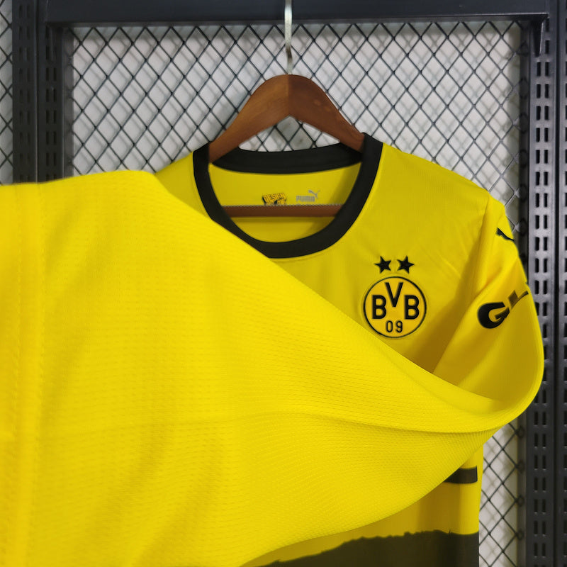 Camisa Borússia Dortmund Titular 23/24 - Puma Torcedor Manga Longa