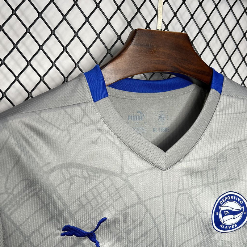 Camisa Deportivo Alaves Away 25/25 - Versão Torcedor - Cinza