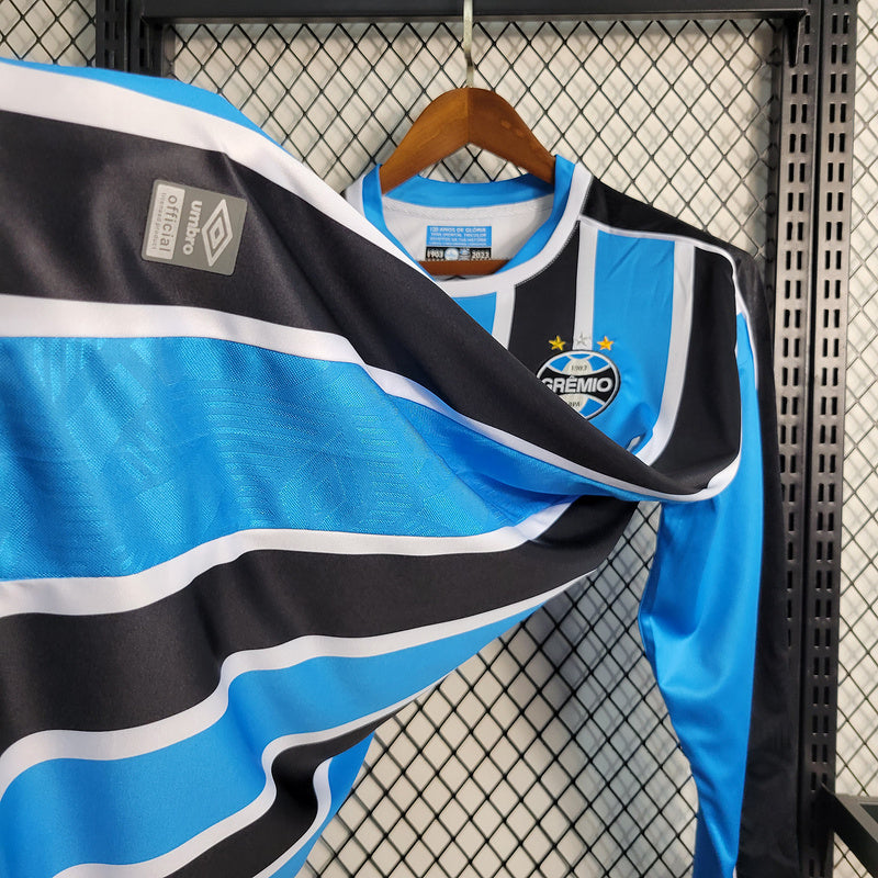 Camisa Grêmio Titular 23/24 - Umbro Torcedor Manga Longa