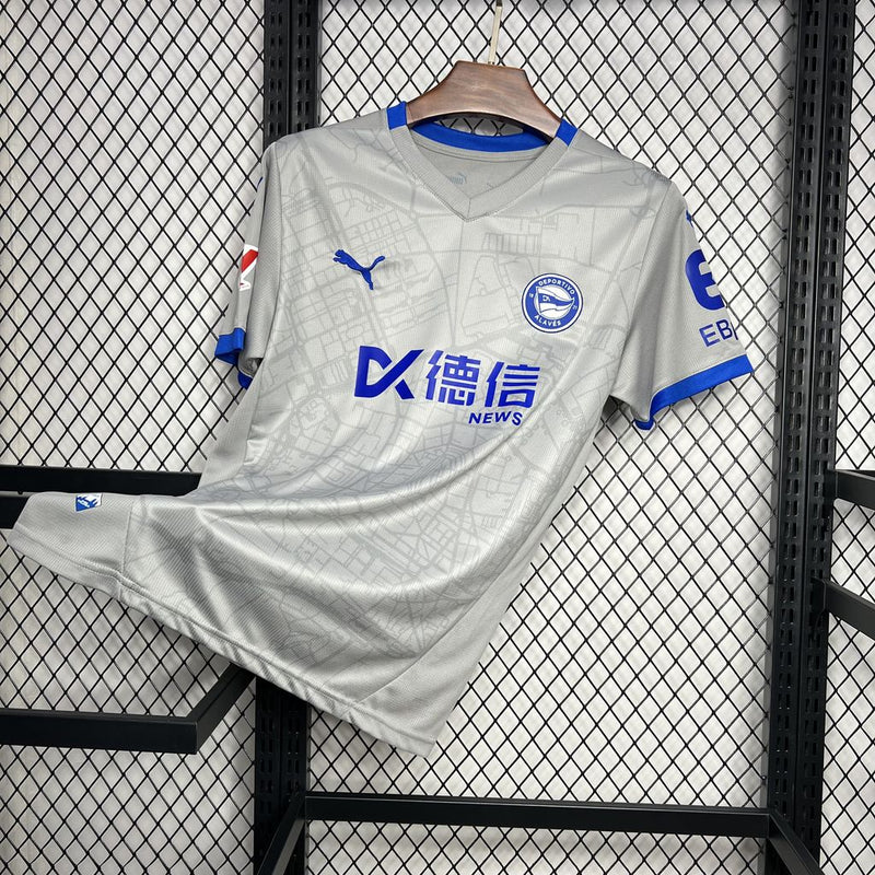 Camisa Deportivo Alaves Away 25/25 - Versão Torcedor - Cinza