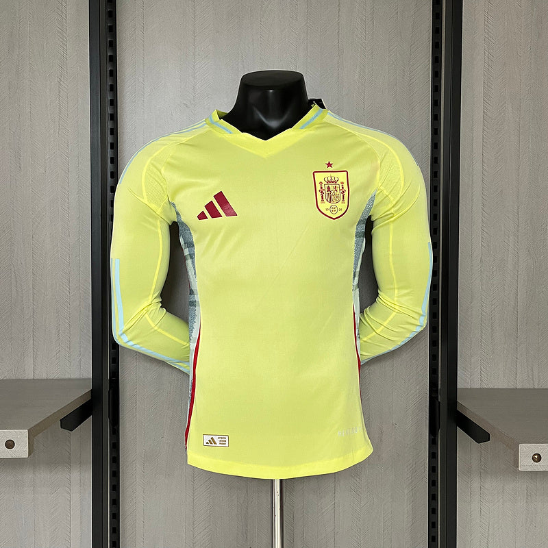 Camisa Espanha 24/25 - Versão Jogador Manga Longa - Amarelo