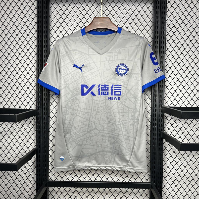 Camisa Deportivo Alaves Away 25/25 - Versão Torcedor - Cinza