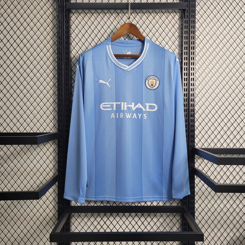 Camisa Manchester City Titular 23/24 - Puma Torcedor Manga Longa