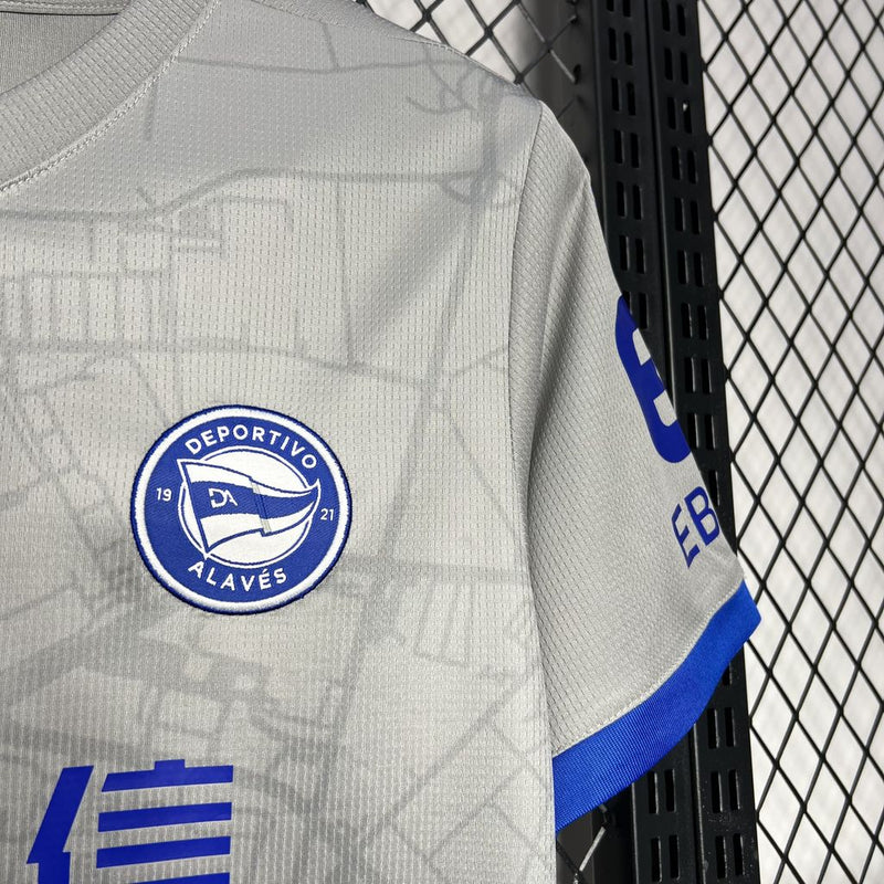 Camisa Deportivo Alaves Away 25/25 - Versão Torcedor - Cinza