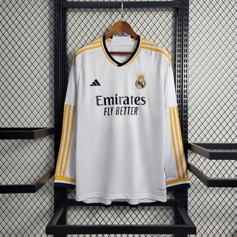 Camisa Real Madrid Titular 23/24 - Adidas Torcedor Manga Longa