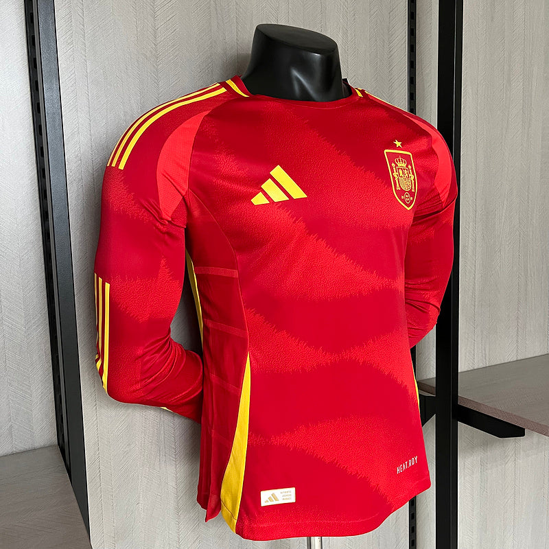 Camisa Espanha 24/25 - Versão Jogador Manga Longa - Vermelho