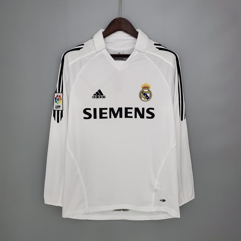 Camisa Real Madrid Titular 05/06 - Versão Retro Manga Comprida