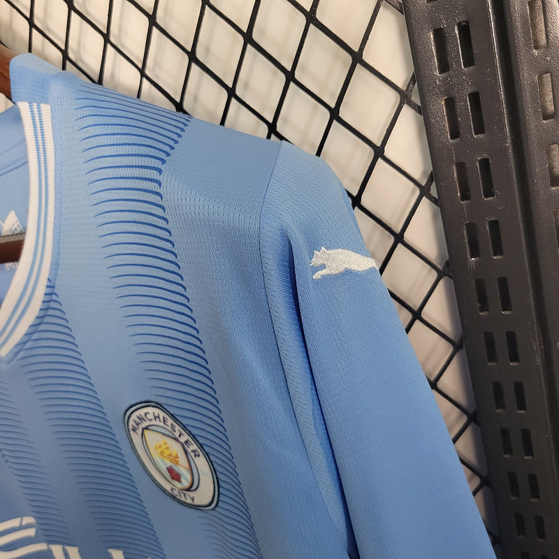 Camisa Manchester City Titular 23/24 - Puma Torcedor Manga Longa