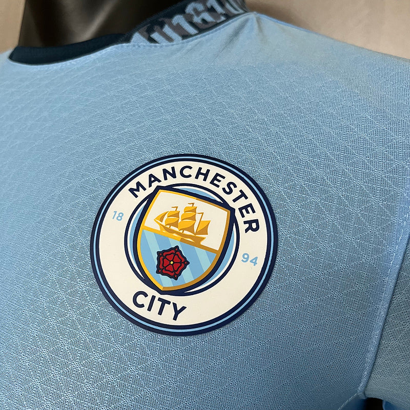 Camisa Manchester City Titular 24/25 - Versão Jogador Manga Longa - Azuk