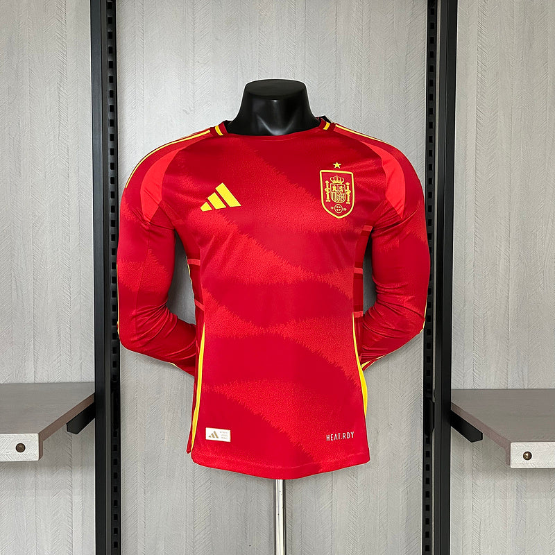 Camisa Espanha 24/25 - Versão Jogador Manga Longa - Vermelho