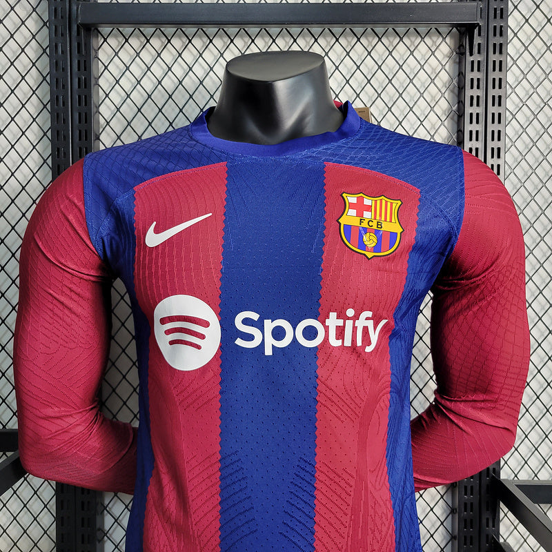 Camisa Barcelona Home 24/25 - Versão Jogador Manga Longa - Nike