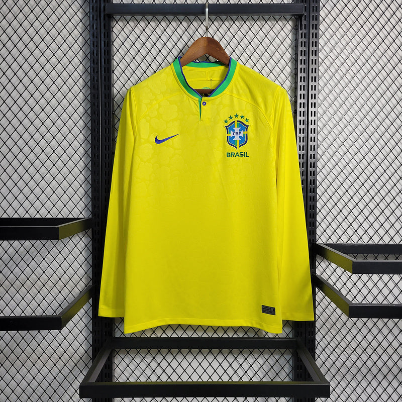 Camisa Seleção Brasil Titular Manga comprida 23/24 - Nike Torcedor Masculina