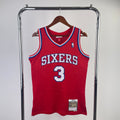 Camisa NBA Philadelphia 76ers #3  IVERSON retro Mitchell & Ness bordada 96/97 - Vermelho/Azul