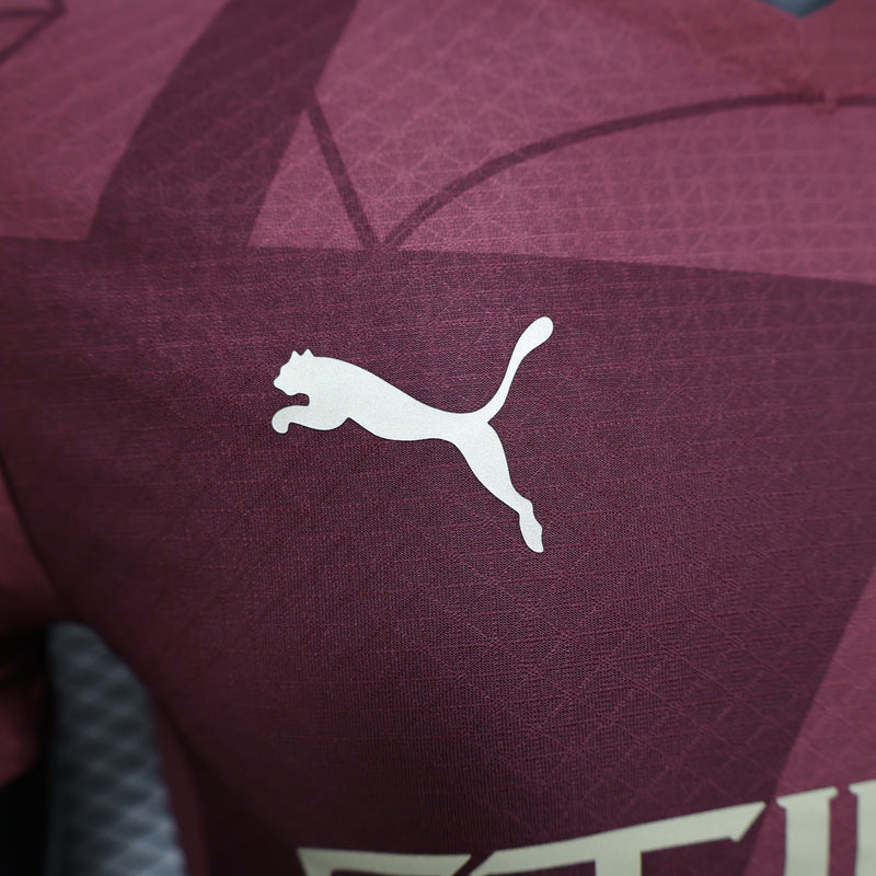 Camisa Manchester City Third Away 24/25 - Puma Versão Jogador - Vinho - Lançamento