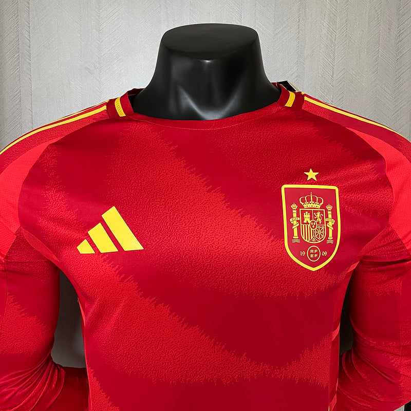 Camisa Espanha 24/25 - Versão Jogador Manga Longa - Vermelho