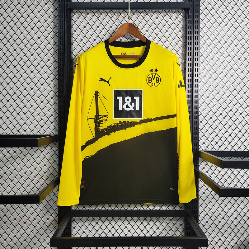 Camisa Borússia Dortmund Titular 23/24 - Puma Torcedor Manga Longa