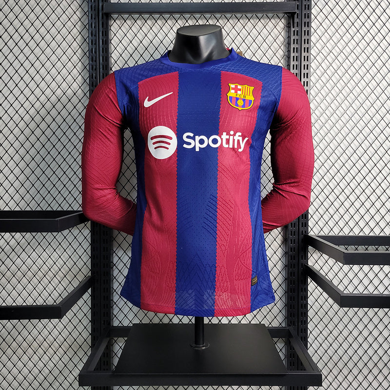 Camisa Barcelona Home 24/25 - Versão Jogador Manga Longa - Nike