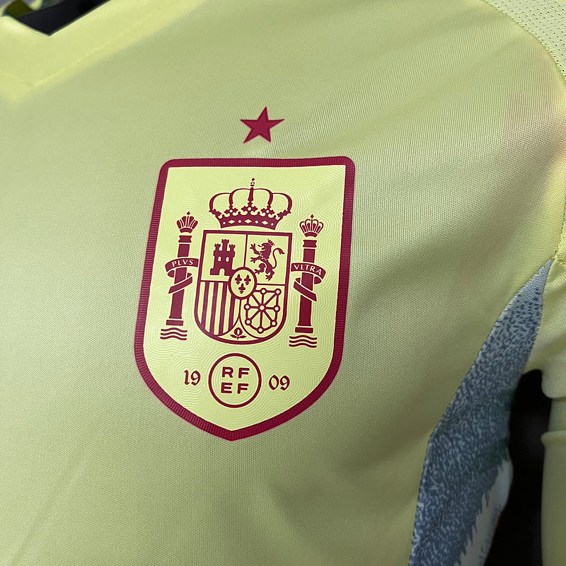 Camisa Espanha 24/25 - Versão Jogador Manga Longa - Amarelo