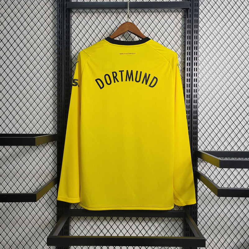 Camisa Borússia Dortmund Titular 23/24 - Puma Torcedor Manga Longa