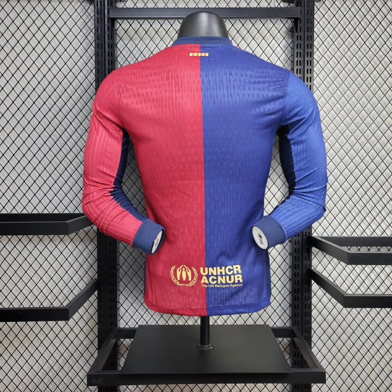 Camisa Barcelona Home 24/25 - Nike Versão Jogador Manga Longa - Lançamento